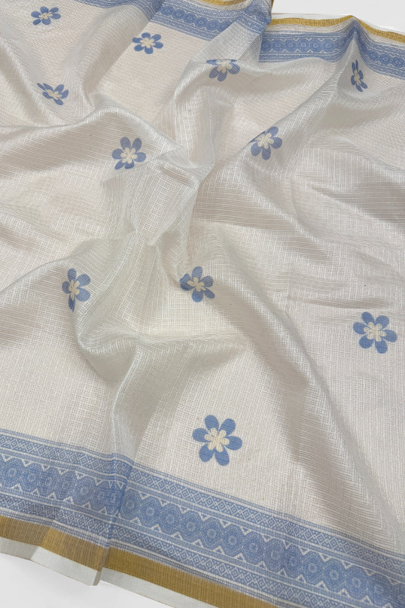 Cotton Blend Printed Suit Set with Kota Doria Dupatta for Women’s Unstitched (Top 2.5m | Bottom 2.5m | Dupatta 2.25m)