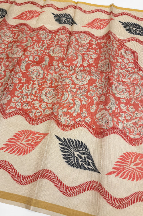 Cotton Blend Printed Suit Set with Kota Doria Dupatta for Women’s Unstitched (Top 2.5m | Bottom 2.5m | Dupatta 2.25m)