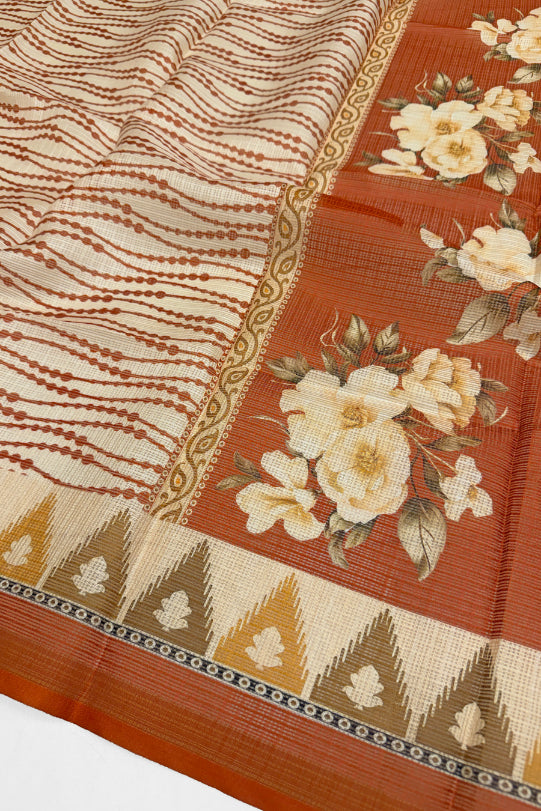 Cotton Blend Printed Suit Set with Kota Doria Dupatta for Women’s Unstitched (Top 2.5m | Bottom 2.5m | Dupatta 2.25m)