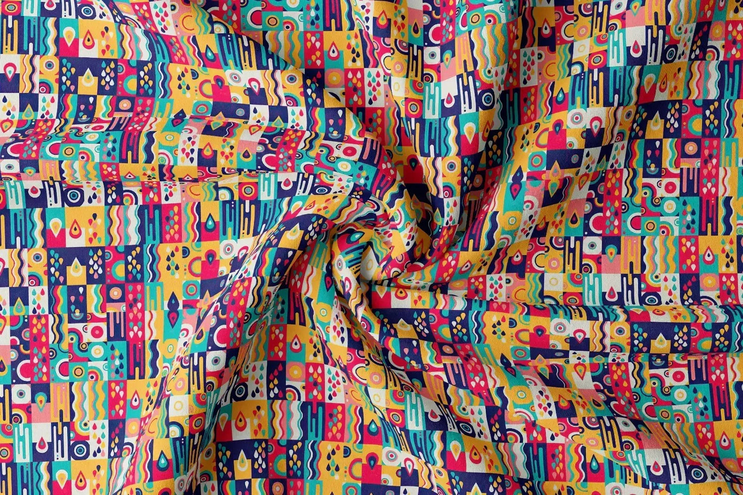 Rayon Digital Print Fabric | 44 Width, Unstitched, Poly Blend - Arihant Creations