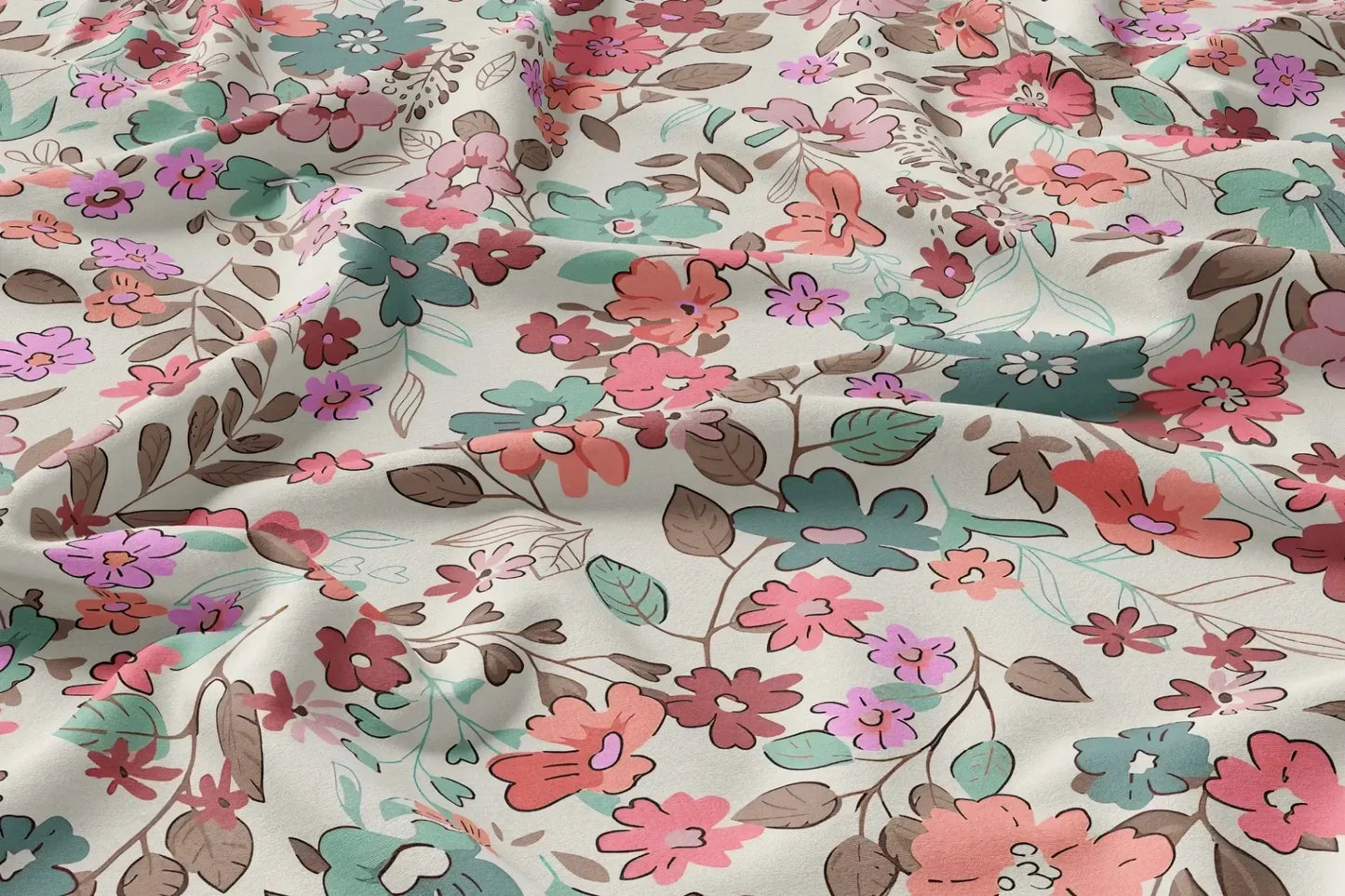 Rayon Digital Print Fabric | 58 Width, Unstitched, Poly Blend - Arihant Creations