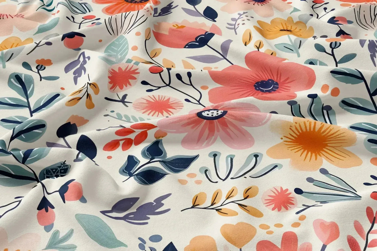 Rayon Digital Print Fabric | 44 Width, Unstitched, Poly Blend - Arihant Creations