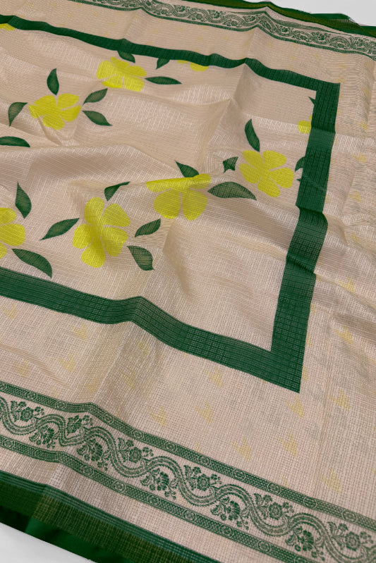 Cotton Blend Printed Suit Set with Kota Doria Dupatta for Women’s Unstitched (Top 2.5m | Bottom 2.5m | Dupatta 2.25m)