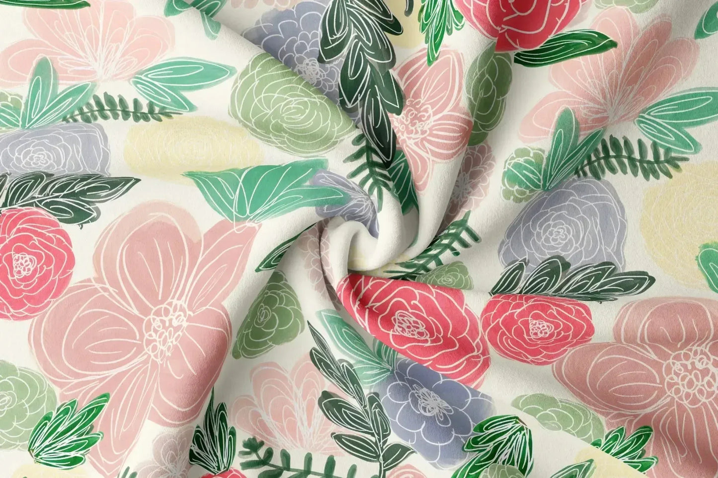 Rayon Digital Print Fabric | 44 Width, Unstitched, Poly Blend - Arihant Creations