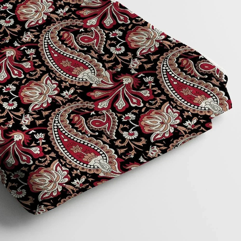 Muslin Digital Printed Fabric | Poly Blend, 44 Width, Unstitched, Soft, Lightweight - Arihant Creations