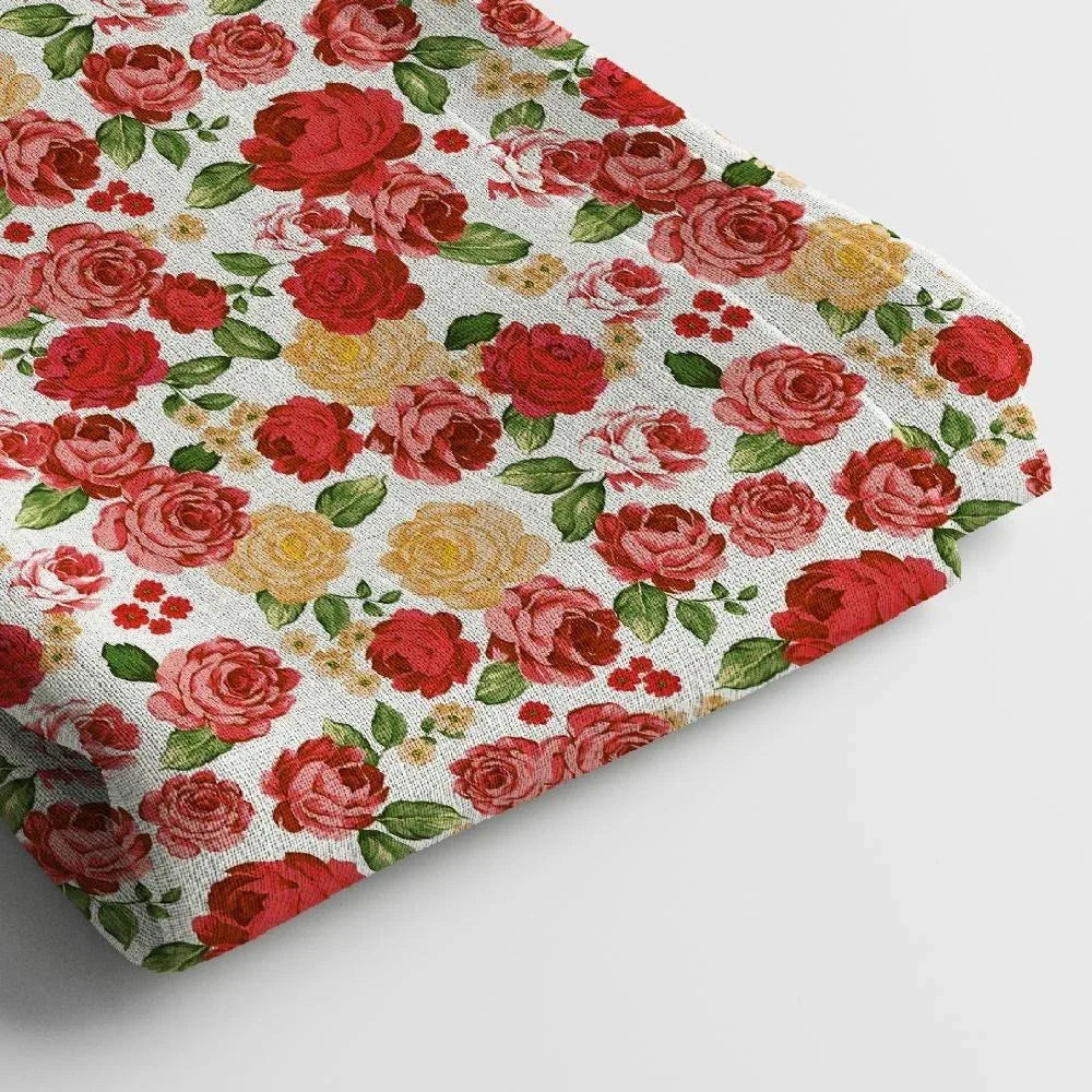 Linen Digital Print Fabric | 44 Inches, Unstitched - Arihant Creations