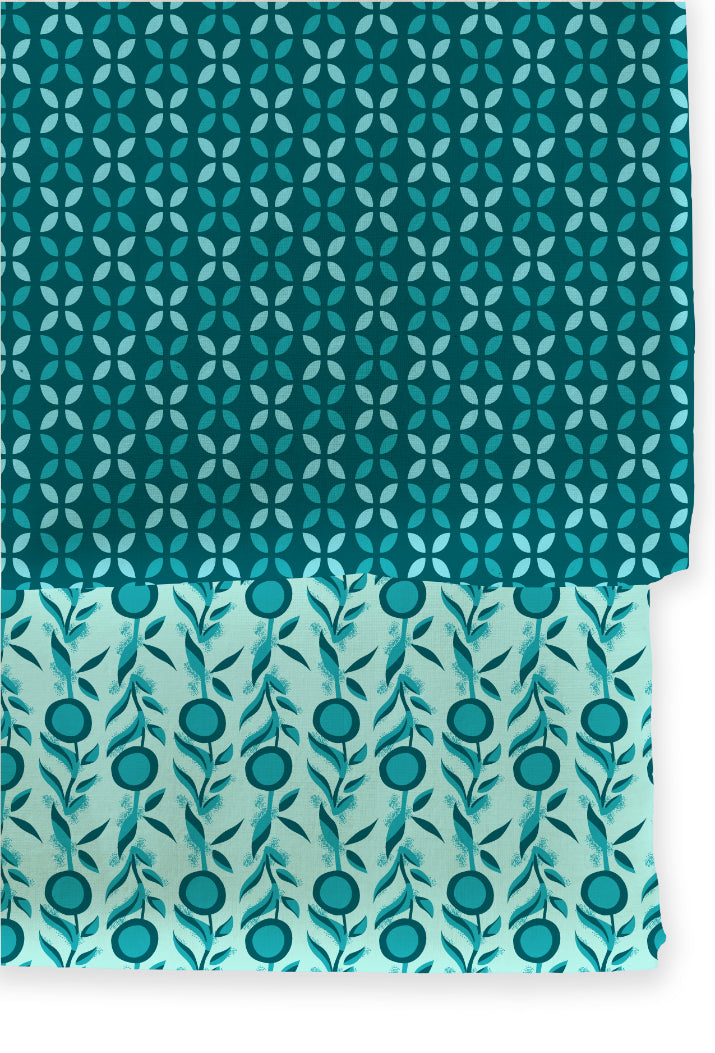 Poly Cotton Top Bottom Digital Printed Set, 2.5 Mtr Top With 2.5 Mtr Bottom, Cotton Fabric