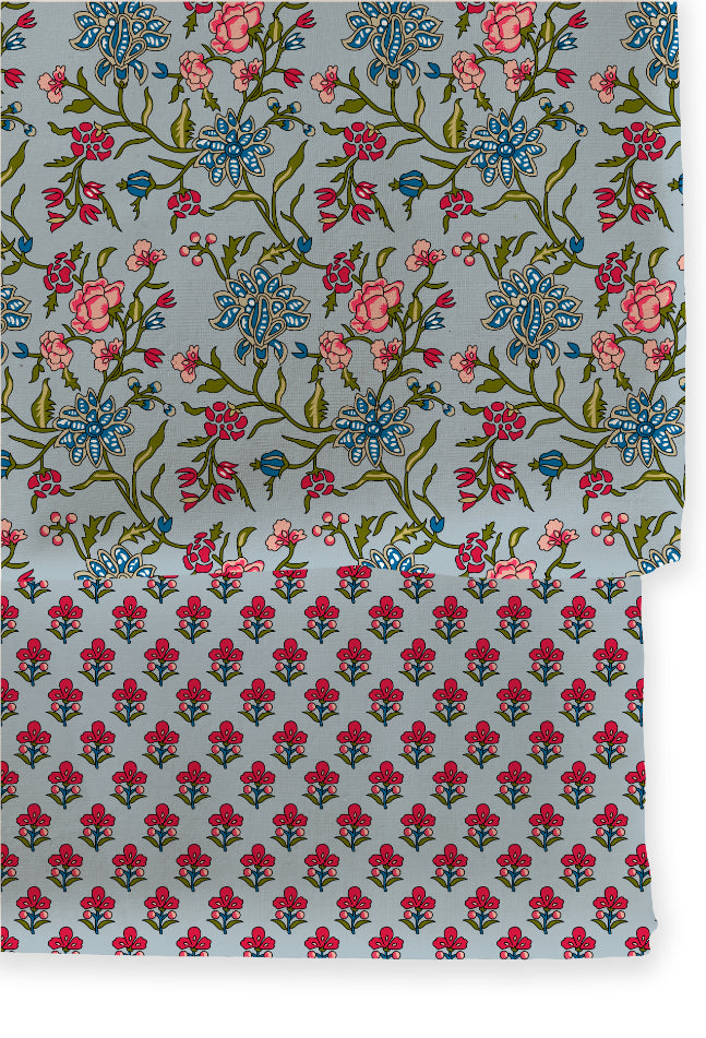 Poly Cotton Top Bottom Digital Printed Set, 2.5 Mtr Top With 2.5 Mtr Bottom, Cotton Fabric