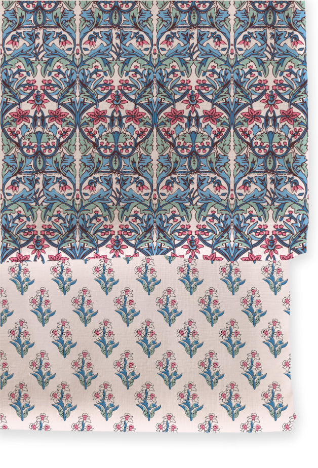 Poly Cotton Top Bottom Digital Printed Set, 2.5 Mtr Top With 2.5 Mtr Bottom, Cotton Fabric
