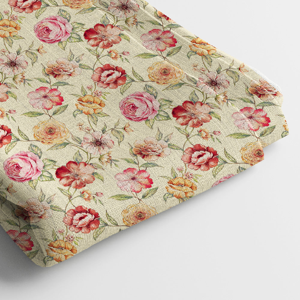 Kota Doria Digital Print Fabric | 5 Meter, 44" Width, Unstitched