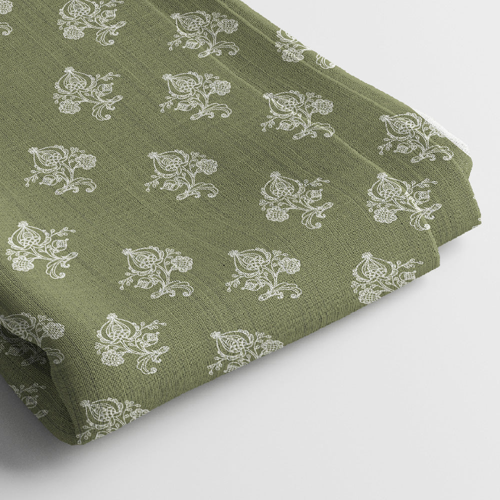 Pure Linen Digital Print Fabric | 5 Meter, 44" Width, Unstitched