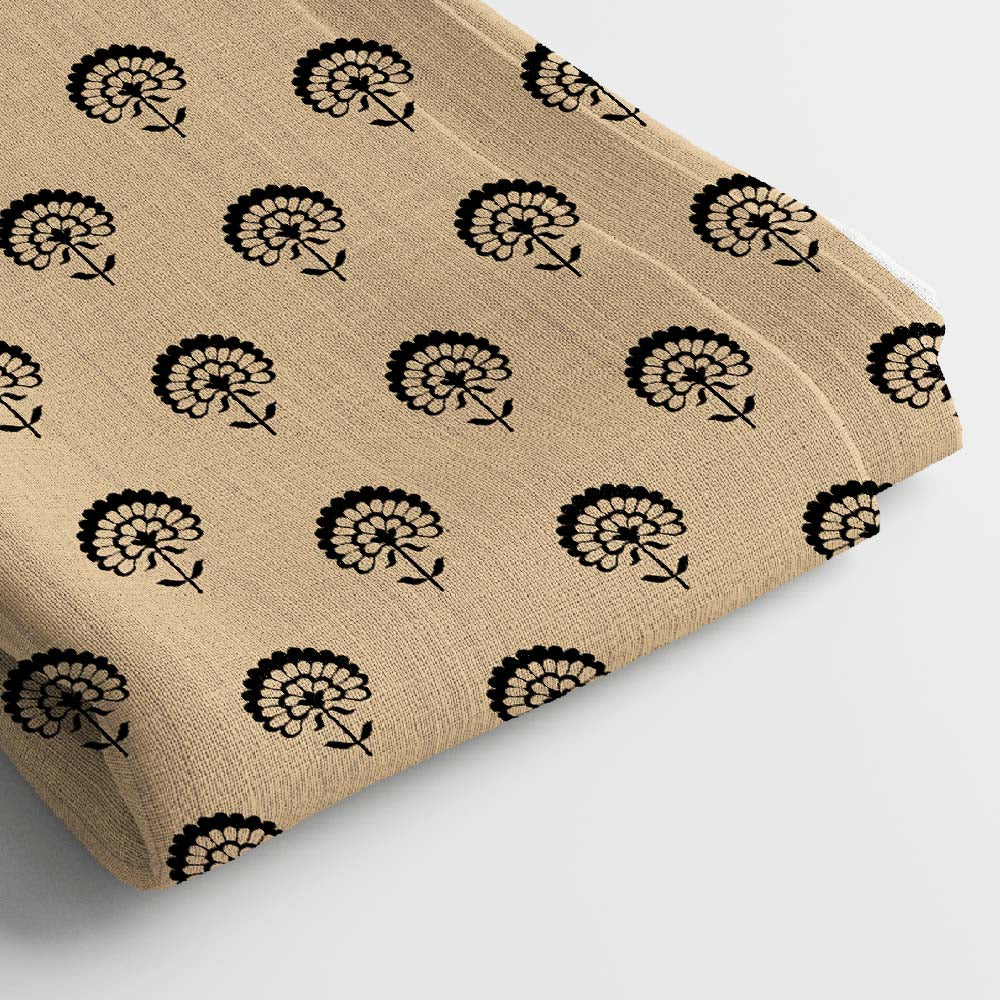 Pure Linen Digital Print Fabric | 5 Meter, 44" Width, Unstitched