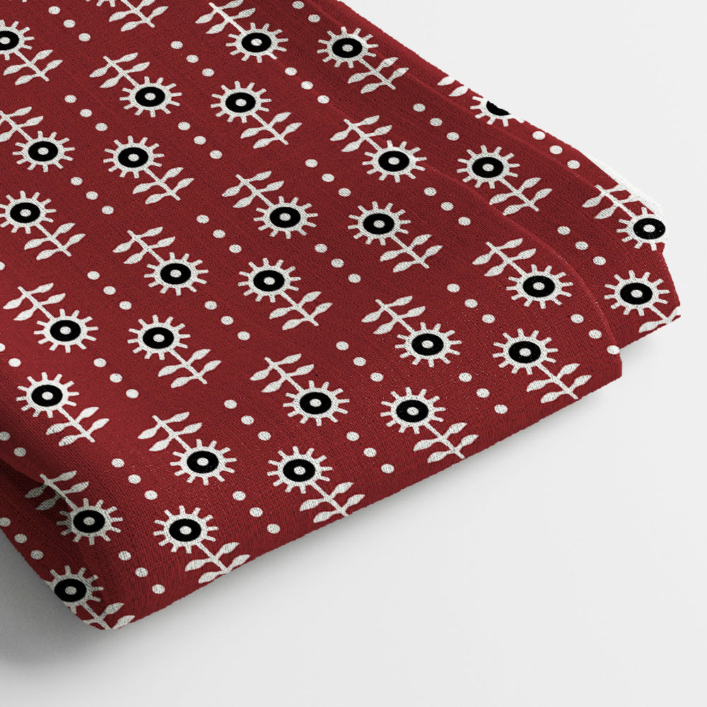 Kota Doria Digital Print Fabric | 5 Meter, 44" Width, Unstitched
