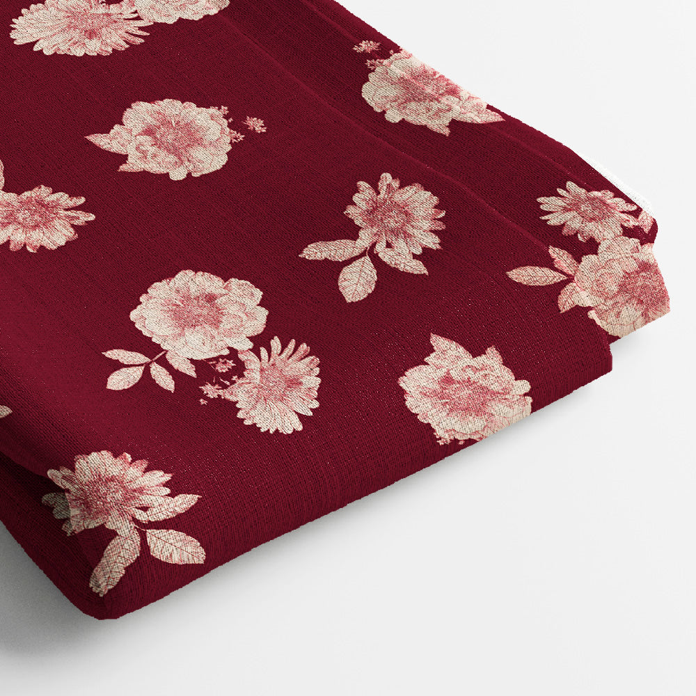 Pure Linen Digital Print Fabric | 5 Meter, 44" Width, Unstitched