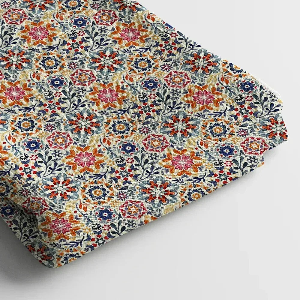 Muslin Digital Printed Fabric | Poly Blend, 44 Width, Unstitched, Soft, Lightweight - Arihant Creations