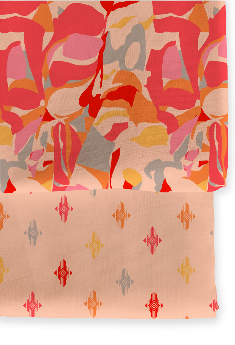 Poly Cotton Top Bottom Digital Printed Set - 2.5 mtr Top With 2.5 mtr Bottom