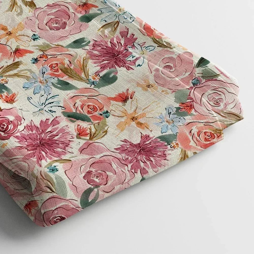 Poly Cotton Digital Printed Fabric, Soft & Lightweight, For Women's Clothing - Arihant Creations