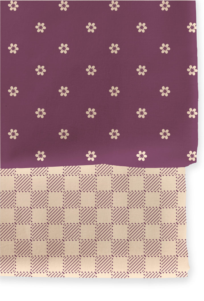 Poly Cotton Top Bottom Digital Printed Set - 2.5 mtr Top With 2.5 mtr Bottom