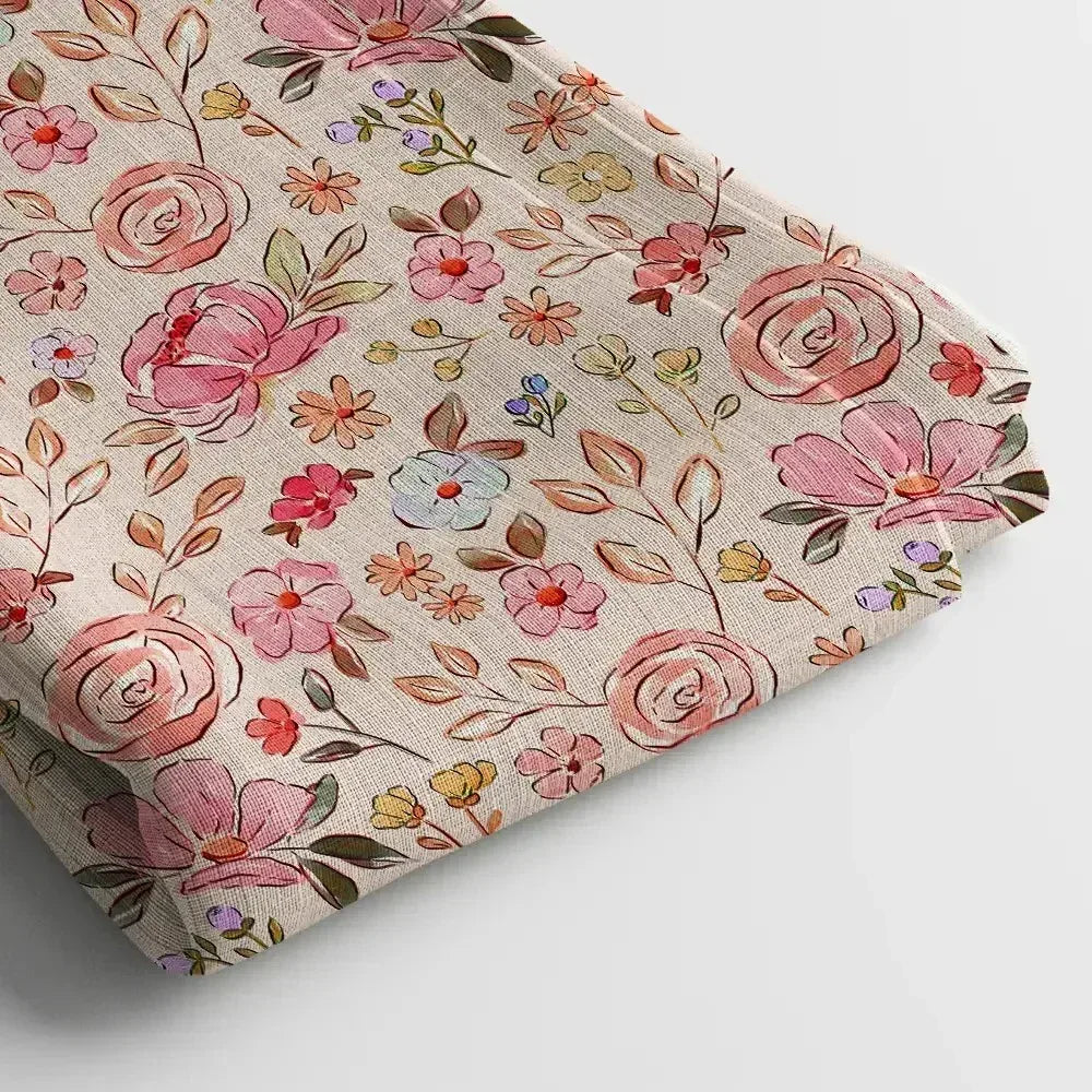 Linen Digital Print Fabric | 44 Inches, Unstitched - Arihant Creations