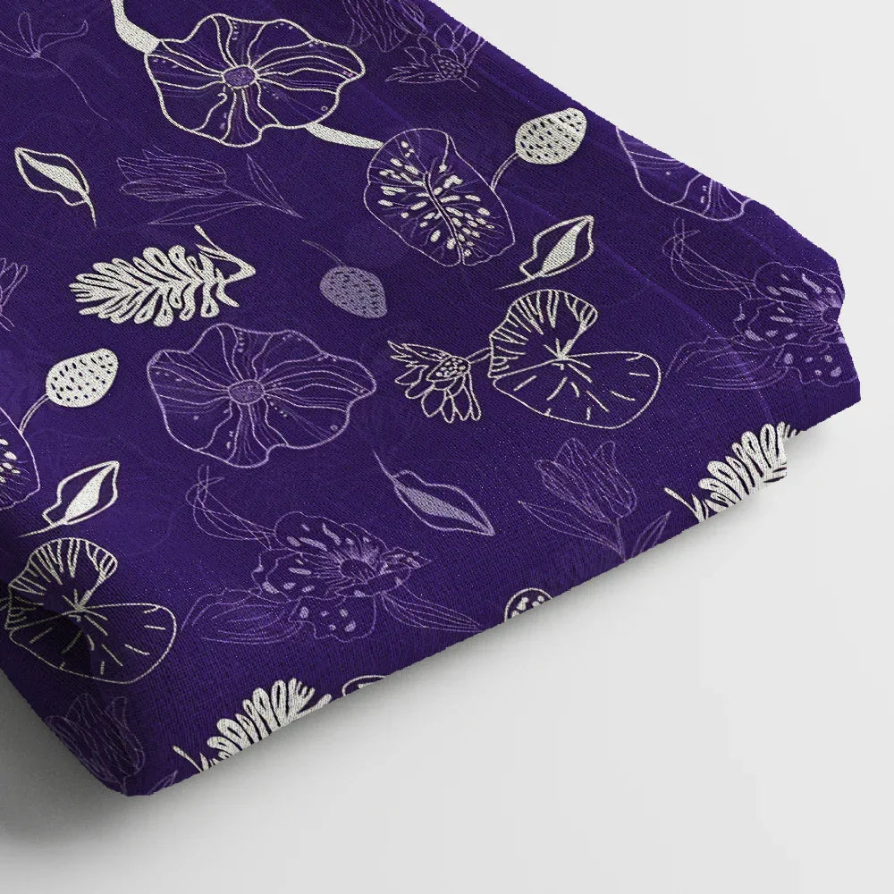 Muslin Digital Printed Fabric | Poly Blend, 44 Width, Unstitched, Soft, Lightweight - Arihant Creations
