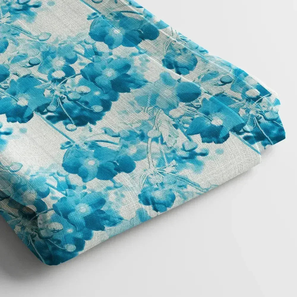 Muslin Digital Printed Fabric | Poly Blend, 44 Width, Unstitched, Soft, Lightweight - Arihant Creations