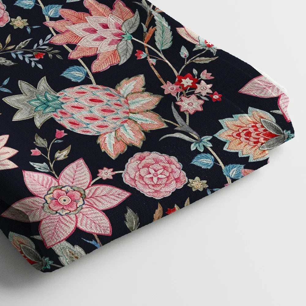 Linen Digital Print Fabric | 44 Inches, Unstitched - Arihant Creations