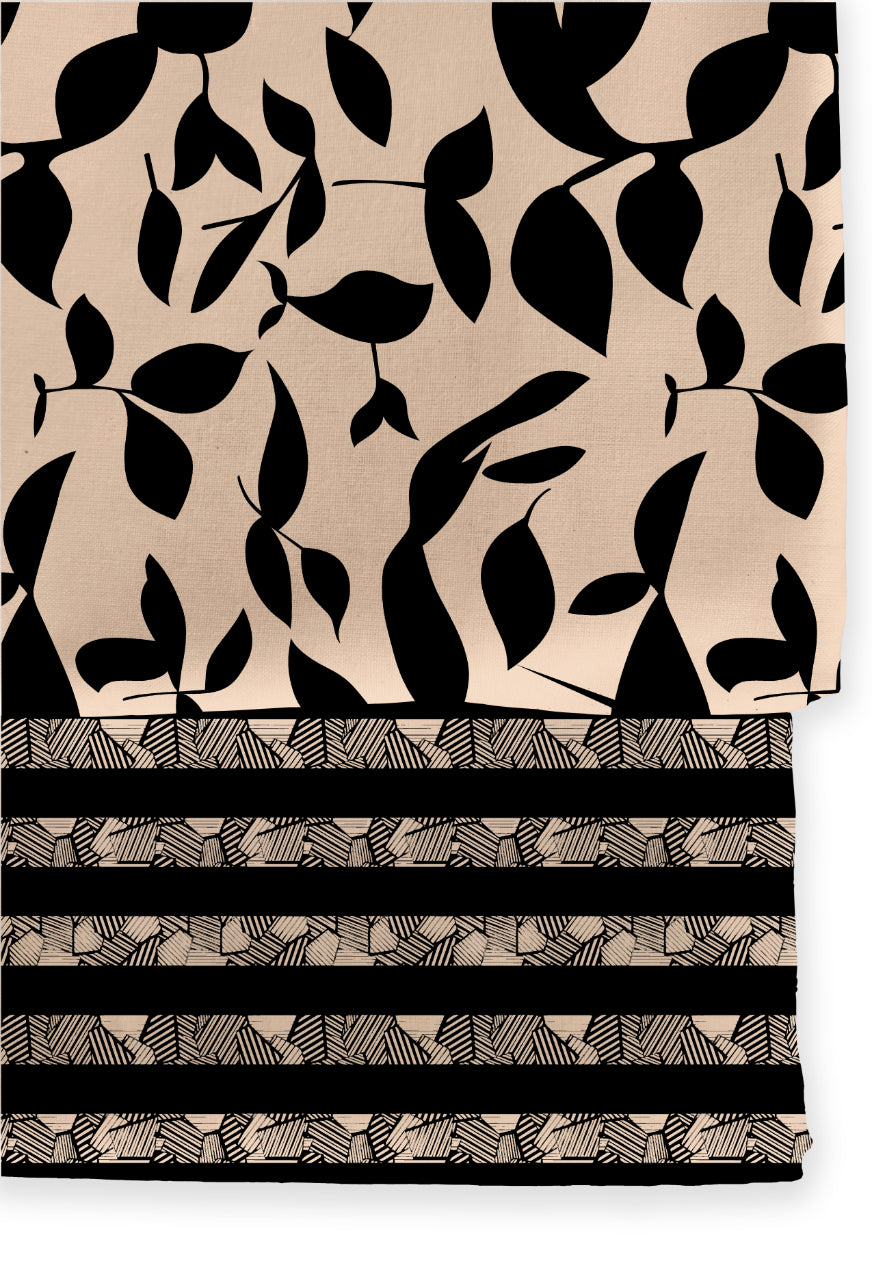 Poly Cotton Top Bottom Digital Printed Set - 2.5 mtr Top With 2.5 mtr Bottom