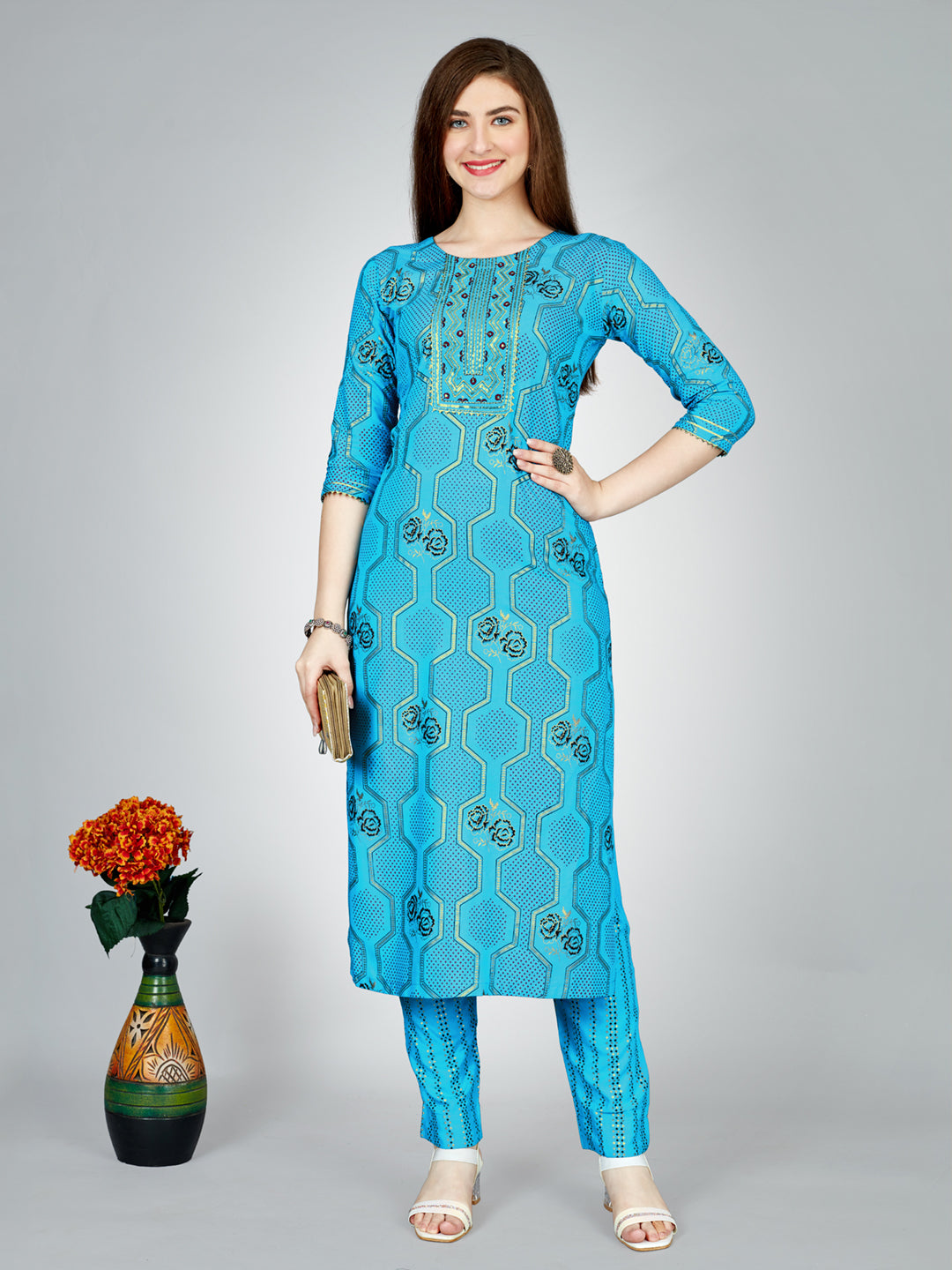 Women's Rayon Kurti Pant Set - Liva Approved Heavy Fabric