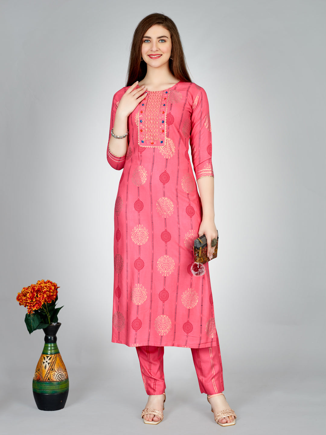 Women's Rayon Kurti Pant Set - Liva Approved Heavy Fabric