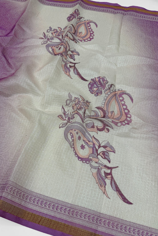 Cotton Blend Printed Suit Set with Kota Doria Dupatta for Women’s Unstitched (Top 2.5m | Bottom 2.5m | Dupatta 2.25m)