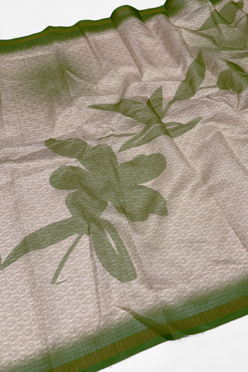 Cotton Blend Printed Suit Set with Kota Doria Dupatta for Women’s Unstitched (Top 2.5m | Bottom 2.5m | Dupatta 2.25m)