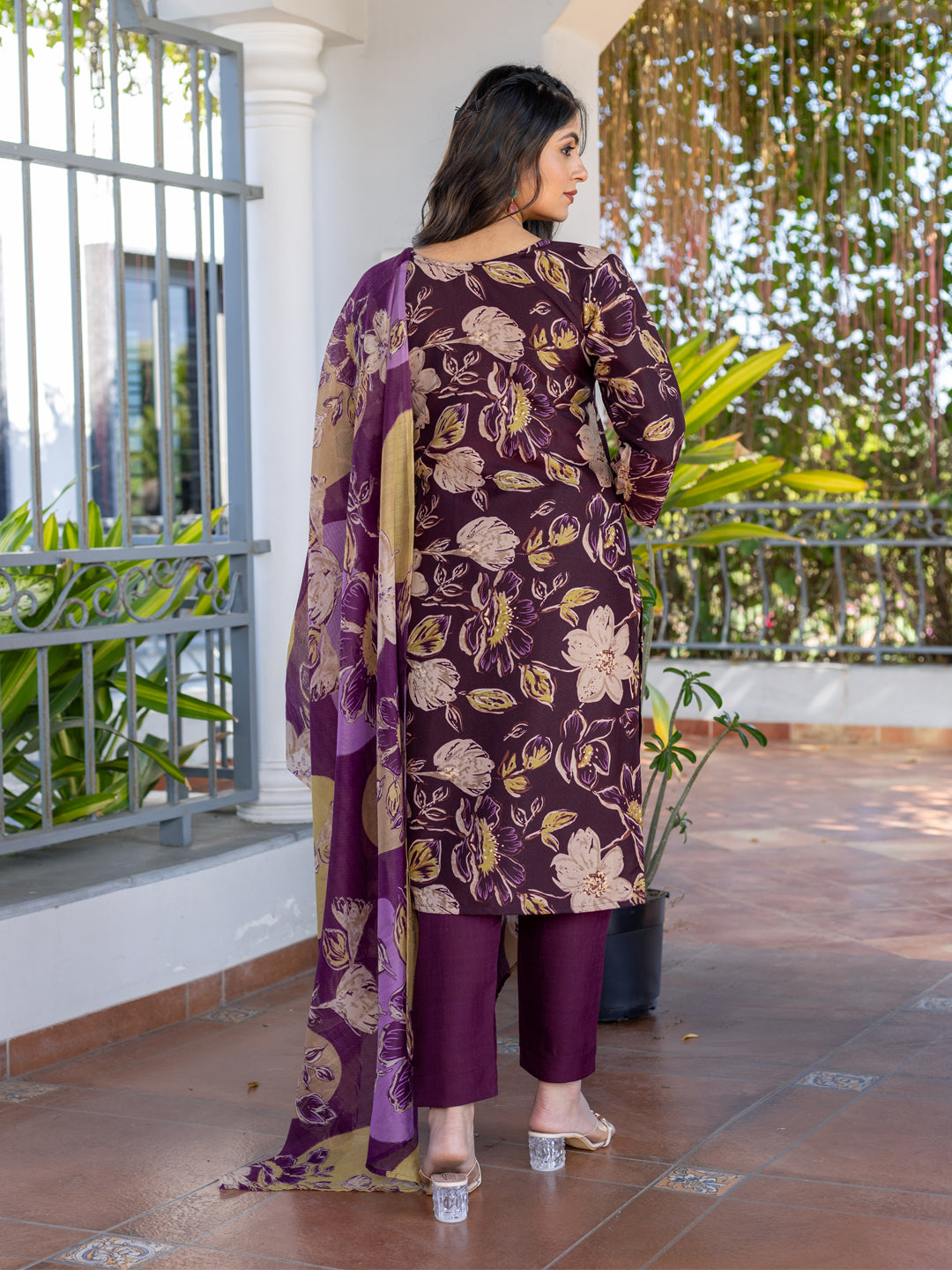 Women's Cotton Blend Printed Kurti Pant Dupatta Set