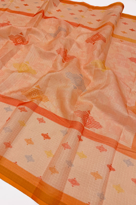 Cotton Blend Printed Suit Set with Kota Doria Dupatta for Women’s Unstitched (Top 2.5m | Bottom 2.5m | Dupatta 2.25m)