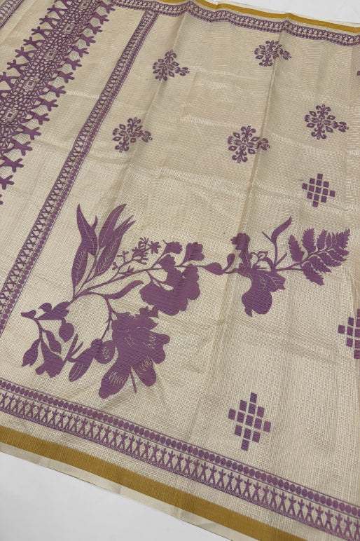 Cotton Blend Printed Suit Set with Kota Doria Dupatta for Women’s Unstitched (Top 2.5m | Bottom 2.5m | Dupatta 2.25m)