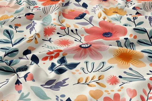 Rayon Digital Print Fabric | 44 Width, Unstitched, Poly Blend - Arihant Creations