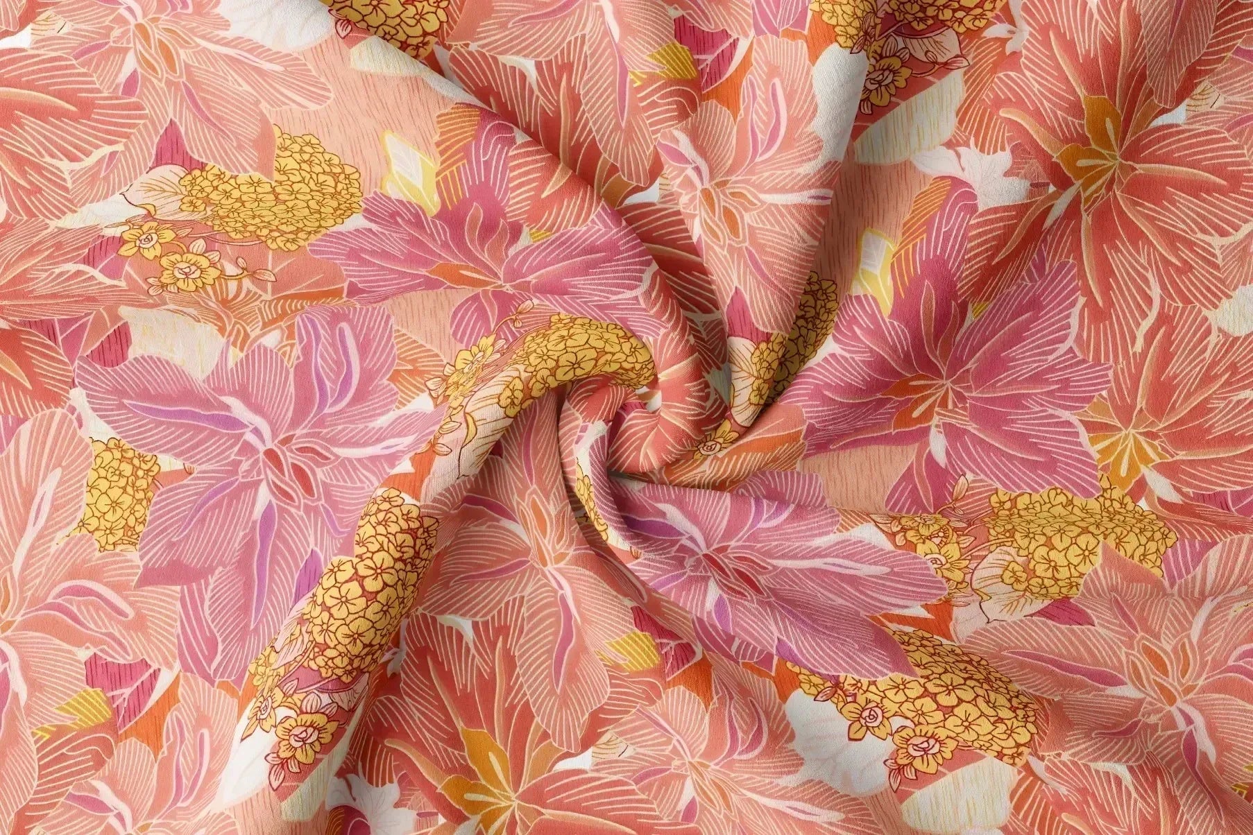 Rayon Digital Print Fabric | 44 Width, Unstitched, Poly Blend - Arihant Creations