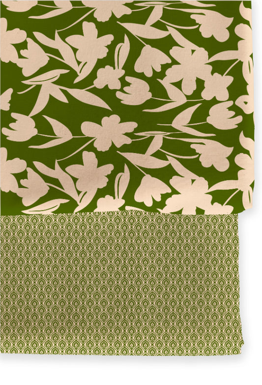 Poly Cotton Top Bottom Digital Printed Set - 2.5 mtr Top With 2.5 mtr Bottom