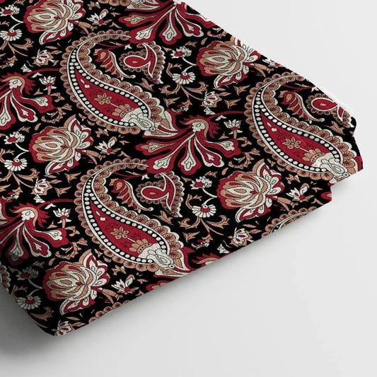 Muslin Digital Printed Fabric | Poly Blend, 44 Width, Unstitched, Soft, Lightweight - Arihant Creations