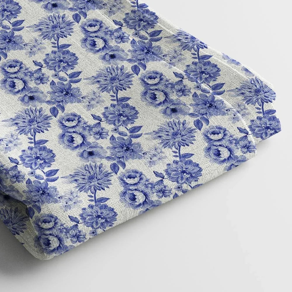 Linen Digital Print Fabric | 44 Inches, Unstitched - Arihant Creations