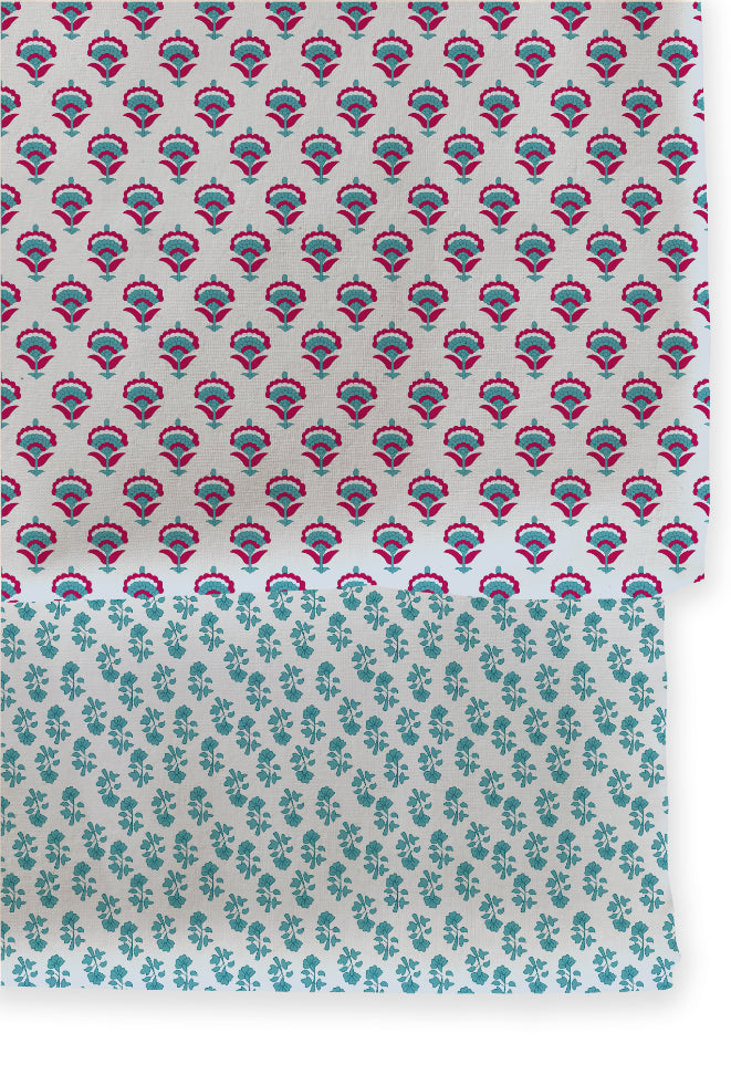 Poly Cotton Top Bottom Digital Printed Set, 2.5 Mtr Top With 2.5 Mtr Bottom, Cotton Fabric – Floral