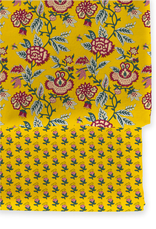 Poly Cotton Top Bottom Digital Printed Set, 2.5 Mtr Top With 2.5 Mtr Bottom, Cotton Fabric