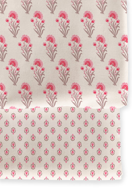 Poly Cotton Top Bottom Digital Printed Set, 2.5 Mtr Top With 2.5 Mtr Bottom, Cotton Fabric