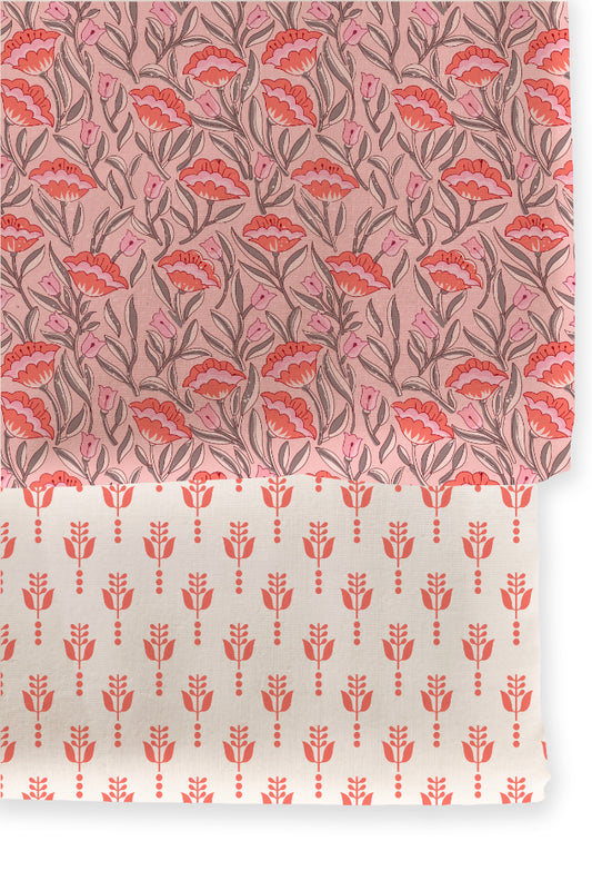 Poly Cotton Top Bottom Digital Printed Set, 2.5 Mtr Top With 2.5 Mtr Bottom, Cotton Fabric