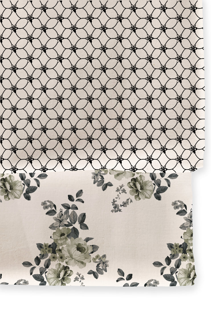 Poly Cotton Top Bottom Digital Printed Set, 2.5 Mtr Top With 2.5 Mtr Bottom, Cotton Fabric