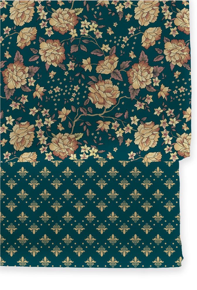 Poly Cotton Top Bottom Digital Printed Set, 2.5 Mtr Top With 2.5 Mtr Bottom, Cotton Fabric