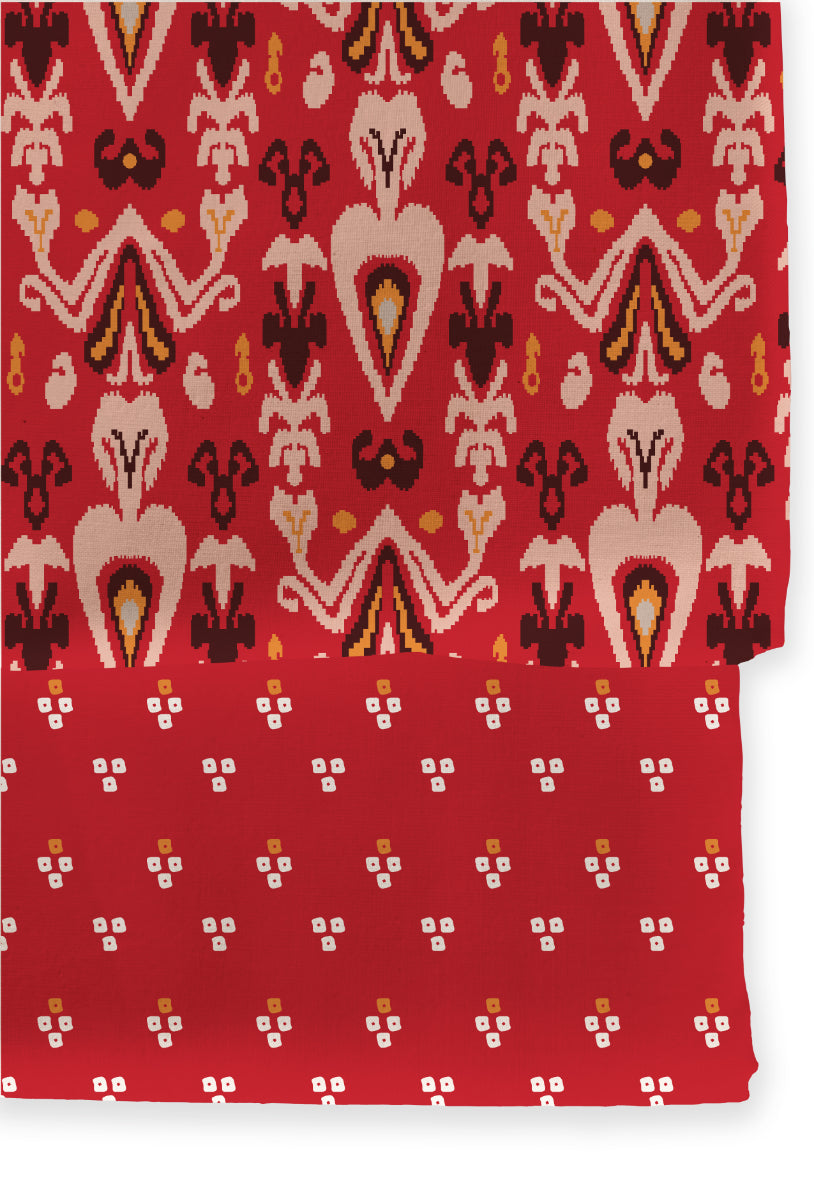 Poly Cotton Top Bottom Digital Printed Set, 2.5 Mtr Top With 2.5 Mtr Bottom, Cotton Fabric