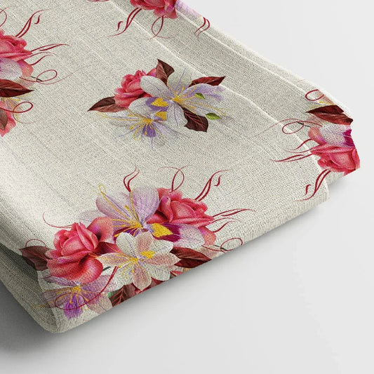 Georgette Digital Print Fabric | 44 Inches, Unstitched - Arihant Creations