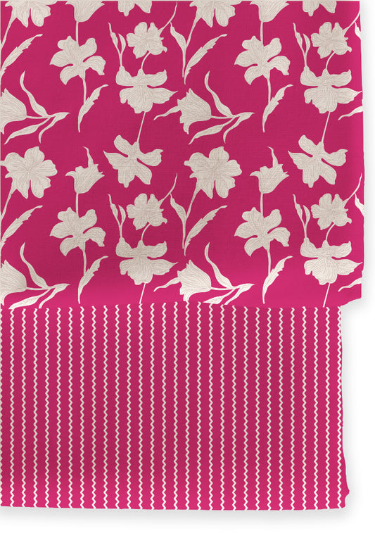 Poly Cotton Top Bottom Digital Printed Set, 2.5 Mtr Top With 2.5 Mtr Bottom, Cotton Fabric