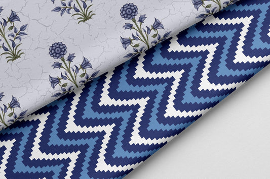 Poly Cotton Top Bottom Digital Printed Set, 2.5 Mtr Top With 2.5 Mtr Bottom, Cotton Fabric - Arihant Creations