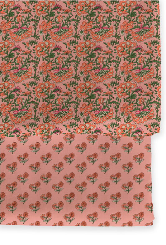 Poly Cotton Top Bottom Digital Printed Set, 2.5 Mtr Top With 2.5 Mtr Bottom, Cotton Fabric